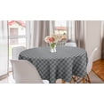 thumbnail image 1 of Abstract Round Tablecloth, Geometric Squares with Stars Diagonal Strips Small Triangles Rhombuses, Circle Table Cloth Cover for Dining Room Kitchen Decor, 60", Dark Grey and White, by Ambesonne, 1 of 1