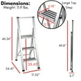 thumbnail image 2 of BirdRock Home 3-Step Slim Aluminum Step Ladder, 2 of 9