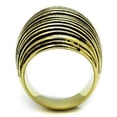 thumbnail image 3 of IP Gold(Ion Plating) Stainless Steel Ring with Epoxy in Jet for Women Jet Stone Color Style TK1711 Size 5, 3 of 4