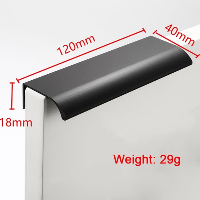 Bgsha Black Kitchen Cabinet Door Handles Cupboard Drawer Concealed Finger Edge Pull