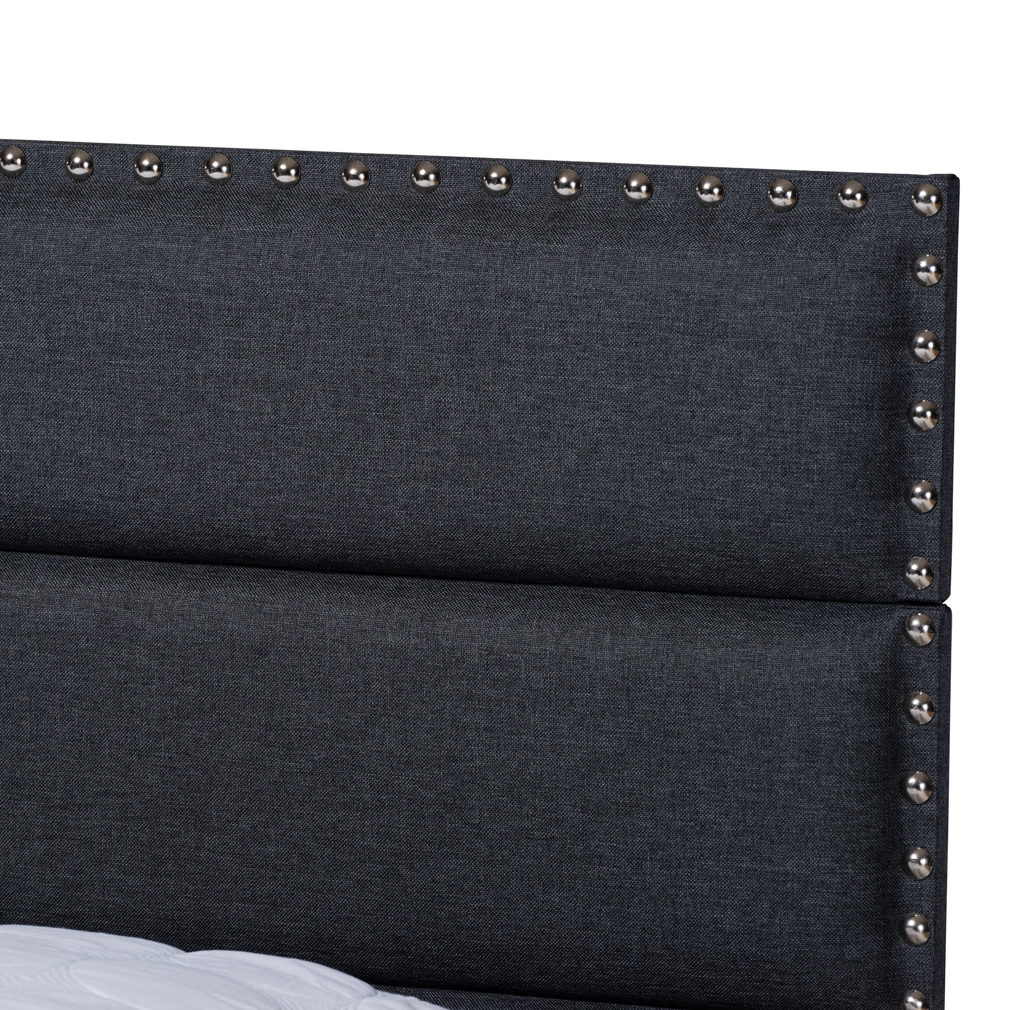 Baxton Studio Ansa Modern and Contemporary Dark Gray Fabric Upholstered Queen Size Bed