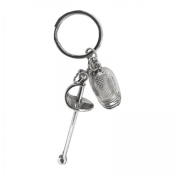 Milageto 3xFencing Keychain Pendant Keys Gift Lovers Purse Fencer Sports Key Chain Ring with Sabre 3 Pcs