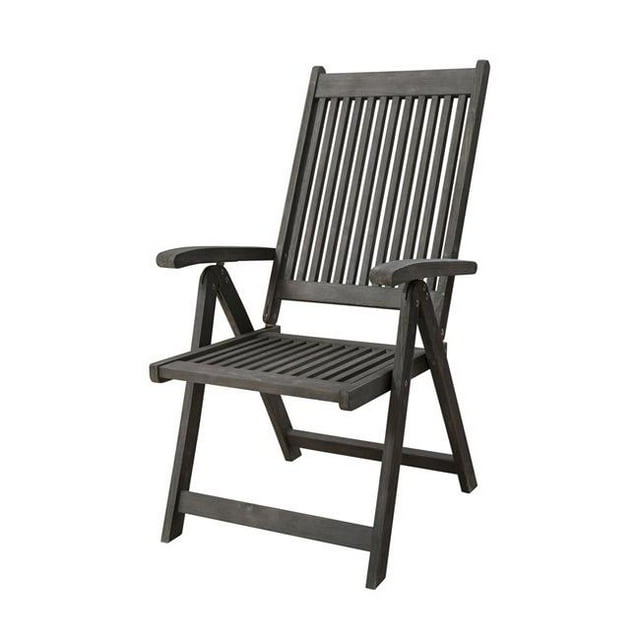 VIFAH V1803 Patio Extérieur Renaissance en Bois Gratté à la Main Chaise Inclinable à 5 Positions
