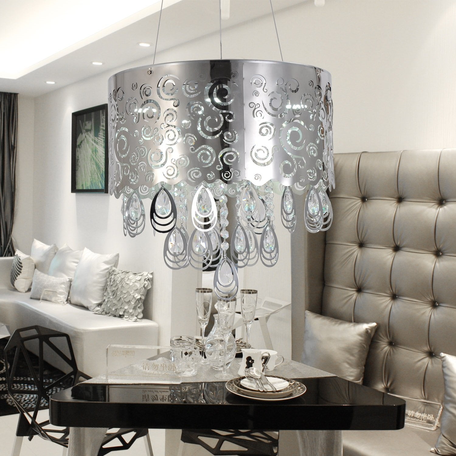 Simple and elegant modern crystal chandelier ceiling light