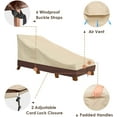 thumbnail image 5 of Waterproof Patio Chaise Lounge Cover, 600D Heavy Duty Outdoor Lounge Chair Covers,UV Resistant Patio Furniture Covers,2 Pack-Medium,Beige & Brown, 5 of 7