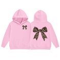 thumbnail image 7 of enyan Girl's Leopard Bow Graphic Hoodies Cute Hooded Sweatshirts Kids Preppy Hoodie Long Sleeve Pullover Tops（Pink,13-14 Years）, 7 of 7