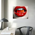 thumbnail image 3 of Nawypu Artsbay Canvas Wall Art Red Lip Fashion Woman Painting Picture Poster Print Lip with Lipstic Artwork Modern Home Bedroom Girl Room Bar Decor Gallery Wrap Stretched Ready to Hang, 3 of 4