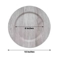 thumbnail image 3 of HLONK 6 Pack | 13” Natural Boho Chic Faux Wood Plastic Charger Plates  Round Rustic Wedding Party Service Plates, 3 of 11