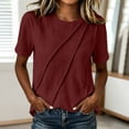 thumbnail image 4 of Aofany Plus Size Blouses for Women Short Sleeve Shirts Casual Dressy Summer Tops with Pleats, 4 of 5