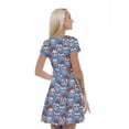thumbnail image 2 of Women’s A Line Skull Summer Dress, Retro Triangle Arrangement, Cross Wrap V Neck, 6 Sizes, by Ambesonne, 2 of 2