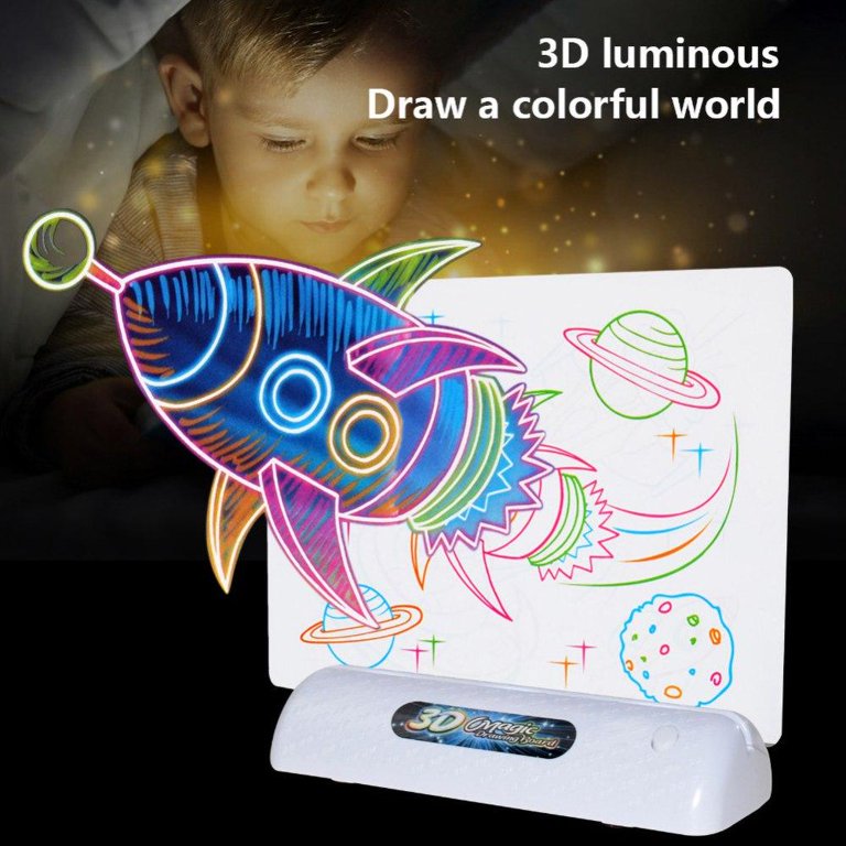 Electric luminescent 3D Drawing Board Kids Montessori Toys