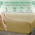 thumbnail image 4 of California Design Den 600-Thread-Count Sheet Cotton - Elastic Deep Pocket Fitted Sheet Only, Soft Silky Sateen Weave Bottom Sheet(Twin, Gold), 4 of 6
