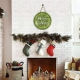 thumbnail image 5 of PONPRNGY Merry Christmas Door Sign Hanging Round Wooden Plaques Welcome Front Door Sign New Year Wooden Sign Christmas themed Winter Art for Home Indoor Outdoor Decoration, 5 of 6
