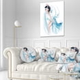 thumbnail image 3 of Designart Dancer Woman in Blue Dress - Digital Art Portrait Throw Pillow - 12x20, 3 of 5