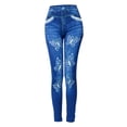 thumbnail image 3 of Tummy Control leggings for women High Elastic Tight Fitting Seamless Printed Outer Ninth Leggings Women's Fashion Clothing Workout Soft Yoga Pants for Running, 3 of 4