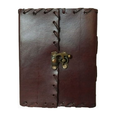 Genuine Leather Bound Journal For Men And Women Brown Diary Writing Notebook Plain Small Sktechbook For Artist