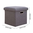 thumbnail image 2 of Pequeño Organizador Asiento Almacenamiento Reposapiés Pie Plegable Otomano Con Tapa Esponja 11.81x11.81x11.81 Pulgadas Plegables Pequeñas Otomanas para Sala Estar en Casa Oficina, 2 of 9