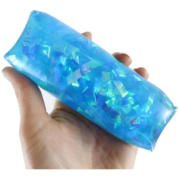 1 Jumbo Water Trick Snake Filled with Sparkle Streamers - Stress Toy - Slippery Tricky Wiggly Wiggler Tube - Squishy Wiggler Sensory Fidget Ball Can't Hold (1 Random Color)