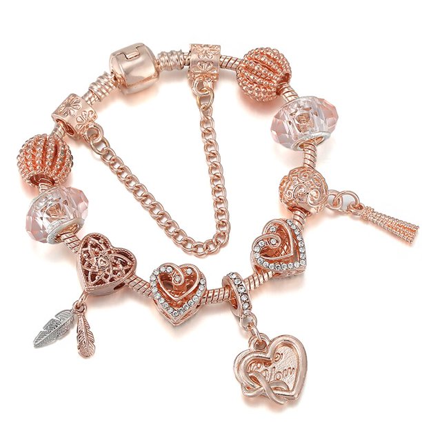 BAOPON 2019 amor corazón encanto pulseras y brazaletes para mujeres joyería DIY Marano cuentas fina pulsera amante esposa boda joyería Fivean unisex