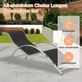 thumbnail image 4 of Kicctian 3-Piece Reclining Chaise Lounge Chair Set, Outdoor Aluminum Patio Sun Loungers with Waterproof Cushions, Cup Holders & Side Table, for Poolside, Garden, Beach or Lawn, 4 of 7