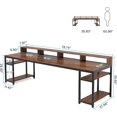 thumbnail image 2 of Tribesigns Two Person Desk with Monitor Stand, 78.74" Long Double Computer Office Desk with Storage Shelves, Large Gaming Desk Study Writing Table Workstation for Home Office (Rustic Brown), 2 of 7