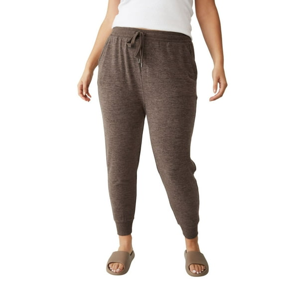 COTTON ON Womens Trendy Plus Size Supersoft Tie Waist Slim Cuff Sweatpant Pants