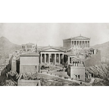 The Acropolis Athens Greece As It Would Have Appeared In Ancient Times From The Book Harmsworth History Of The World Published 1908 Poster Print (8 x