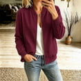 thumbnail image 6 of Guluxicc Women's Plaid Bomber Jackets Full Zipper Ribbed Cuffs Hem Long Sleeve Casual Jackets for Everyday Fall Winter, 6 of 7