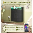 thumbnail image 4 of 4 Drawer wooden Dressers for Bedroom with LED Lights & Charging Station, Modern Nightstand for Bedside, Wood Chest of Drawers with App Control, Large Storage Cabinet for Bedroom, Living Room, Closet, 4 of 9