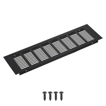 Uxcell 14 x 4 Inch Rectangle Ventilation Grille, Aluminum Air Vent Cover, Black