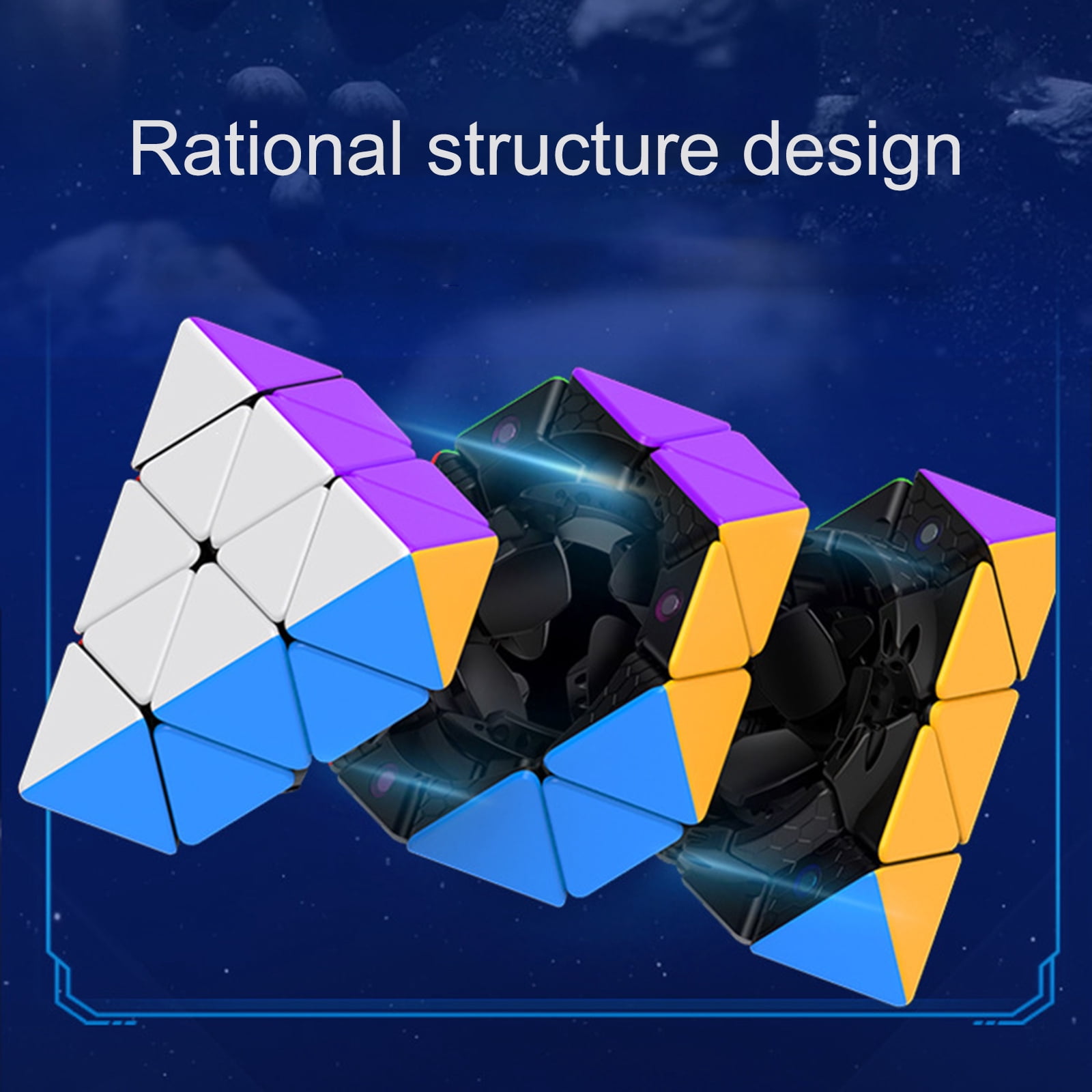 LIANGXR Innovative Magnetic Octahedron Speed Puzzle Cube Stickerless Brains Game Magical Cube Puzzle for All Ages Stress Reduce