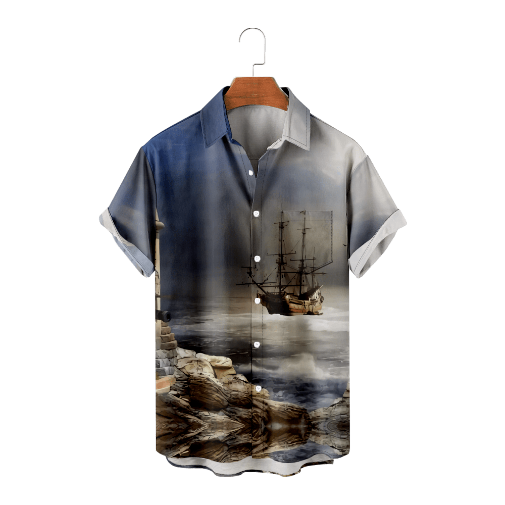 Hawaiian Shirt Bowling Shirts Button Down Short Sleeve Aloha Beach