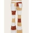 thumbnail image 5 of LovelyWholesale Low Waist Patchwork Raw Edge Women's Jeans, 5 of 6
