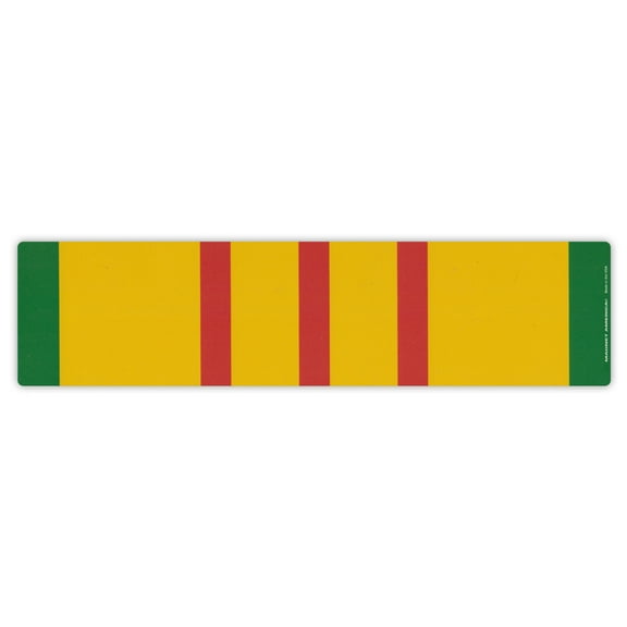 Magnetic Bumper Sticker - Vietnam War Service Ribbon - Conflict Service Bar - 10" x 2.5"