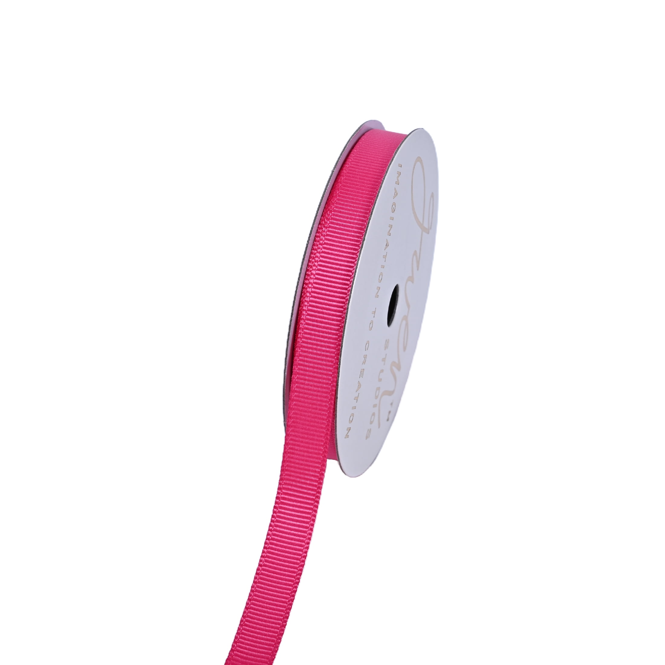 Gwen Studios 3/8" Hot Pink Grosgrain Ribbon, 7 Yards