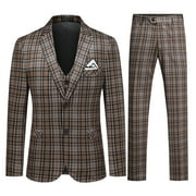 Cloudstyle Mens Two-button Single-breasted Suit Three-piece Set