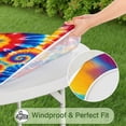 thumbnail image 5 of Colorful Tie Dye Multi Spiral Pattern Round Fitted Tablecloth with Elastic Edge,Dining Table Cover Waterproof,Outdoor Round Tablecloth for Camping,Dining,Indoor and Outdoor, 5 of 7