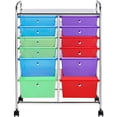 thumbnail image 7 of Yaheetech 12 Drawer Mobile Rolling Storage Cart Bin Trolley Tools Scrapbook Paper Office School Organizer, Multicolor, 7 of 7