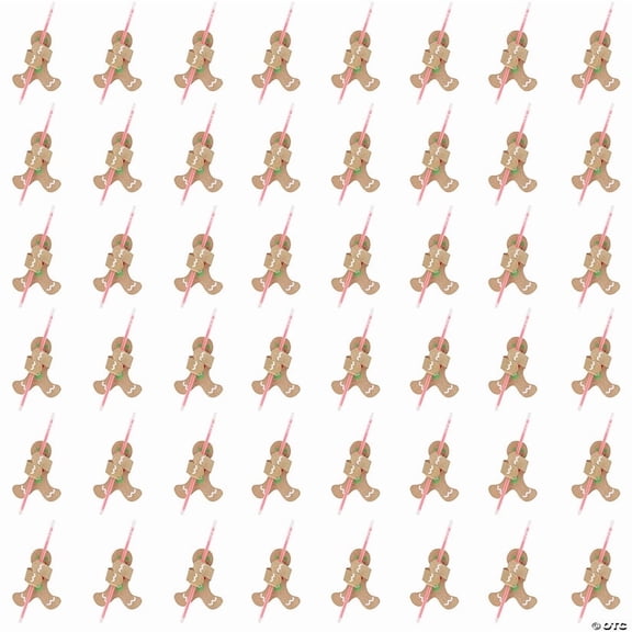 98 Pieces 8" Christmas Gingerbread Man Card with Red Glow Bracelet Handout Kit for 48
