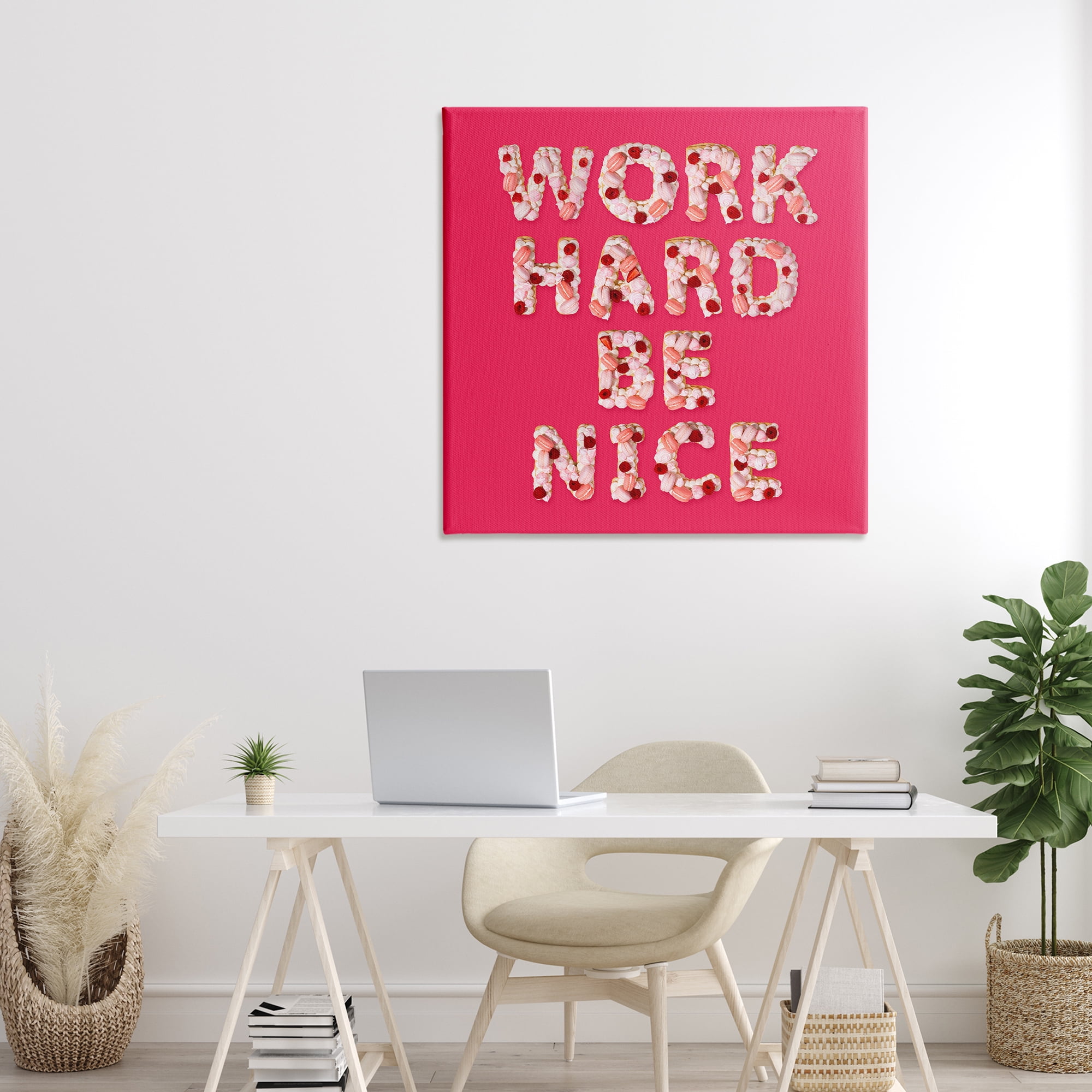 Work Hard Be Nice Canvas Wall Art, design by LISH Creative