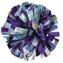2-Color Holographic Mix Youth Cheer Pom - Purple/Silver