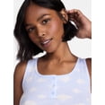 thumbnail image 4 of No Boundaries Cloud Core Sleepwear Tank Top and Shorts Sleep Set, 2-Piece, Women's XXS-3X, 4 of 5