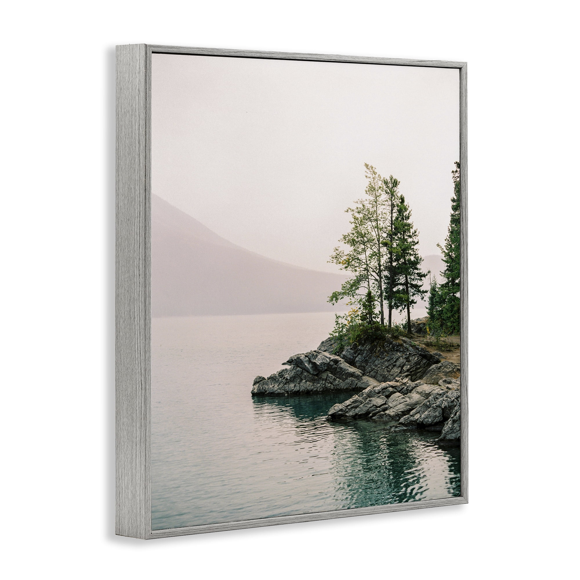 Stupell Industries Rocky Inlet Cove Landscape Photography Gray Framed Art Print Wall Art, 11 x 14