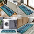 thumbnail image 6 of Blue Green Checkered Pattern Kitchen Rug Mat,Kitchen Runner Rugs Non Skid Washable,Decorative Kitchen Floor Mats for Kitchen,Sink,Laundry,17"x47.2", 6 of 7