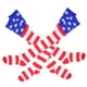 thumbnail image 2 of KAKOWELY 2 pares de calcetines altos con la bandera de Estados Unidos, medias del Día de la Independencia, medias a rayas, 2 of 5