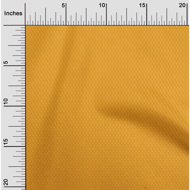 oneOone Polyester Lycra Mustard Yellow Fabric Ethnic Block Sewing Material Print Fabric By The Yard 56 Inch Wide