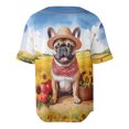 thumbnail image 2 of Vintage French Bulldog Says Hello Mother's Day Summer Sunflower Field All Over Print 3D Baseball Shirt Dog Lover Gifts Softball Sport - 12005, 2 of 6