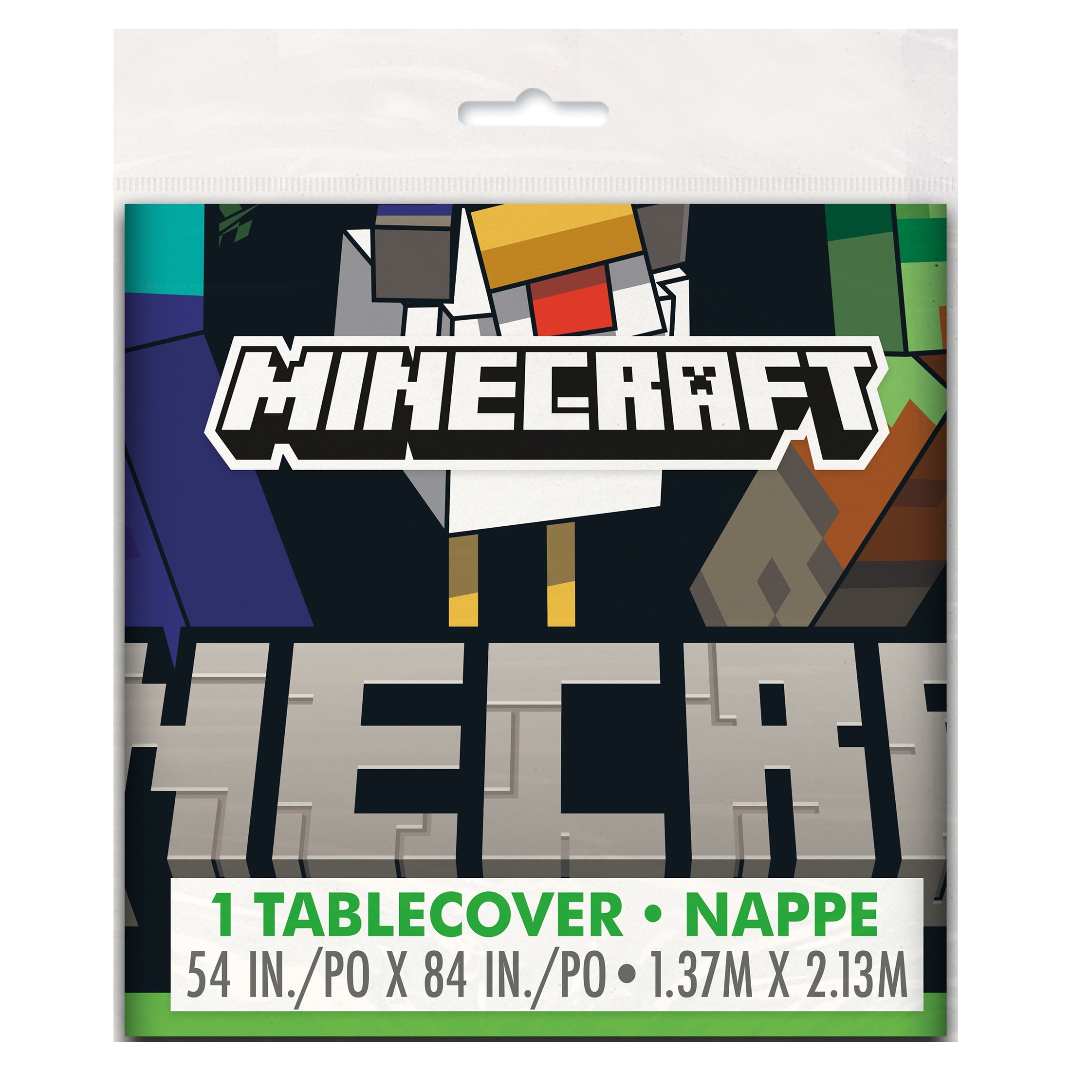 Minecraft 1 Count 54IN x 84IN Multicolor Plastic Table Cover