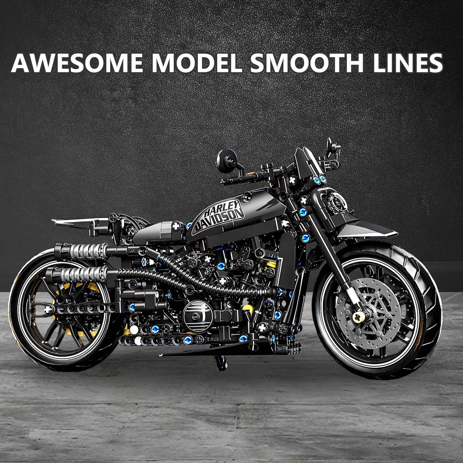QOQ Motorcycle Building Block Toy Racing Roadster,1:8 Model Collectible Kits Motorcycle's Model Set and Technic for Boys & Adults (680 Pieces)