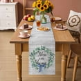 thumbnail image 2 of Farmhouse Wooden Grain Table Runner 90 Inches, Eucalyptus Leaves Watercolor Bow Bed Runner Dresser Scarves Tabletop for Indoor Outdoor Parties/Ceremony/Banquet, 13" x 90", 2 of 8